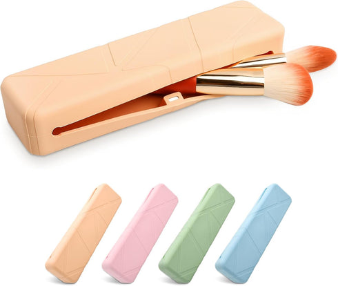 Silicone Makeup Brush Holder,Small Cosmetic Bag for Women, Makeup Brush Bag Make up Brush Organizer Case,Magnetic Anti-fall Out Design, Makeup Too...