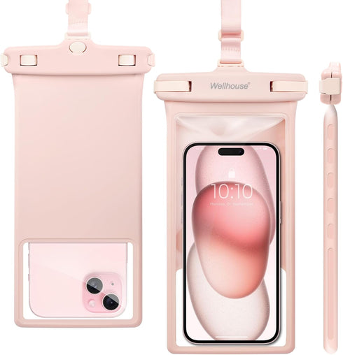 wellhouse Waterproof Phone Pouch with Lanyard Cellphone Ip8x Diving 3D Seamless Dry Bag Case Outdoor Beach Float Underwater HD TPU Waterproof Dust...