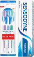 Pack of 3 Sensodyne Sensitive Toothbrush Bundle with 1 Fresh Gel Toothpaste 150g (5.28 oz)...