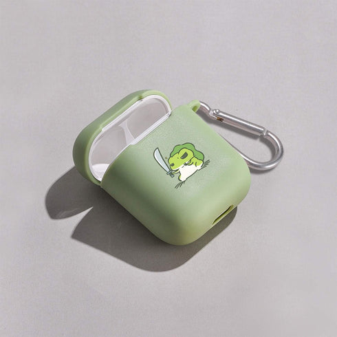 MAYCARI Cute Frog Case for AirPods 2&1 with Keychain,?Green? Animals Design Protective Soft TPU Cover Compatible with Apple AirPods Charging Case ...