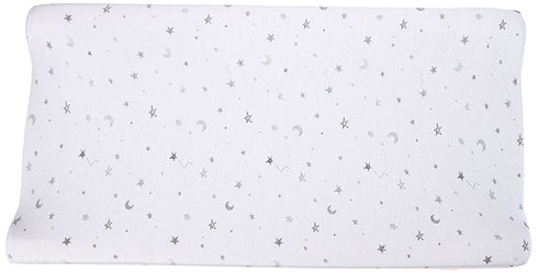 TL Care Printed 100% Cotton Knit Fitted Contoured Changing Table Pad Cover/Sheet - Compatible with Mika Micky Bassinet, Gray Stars and Moons, for ...
