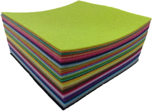 flic-flac 54pcs Felt Fabric Sheet Assorted Color Felt Pack DIY Craft Squares Nonwoven (20cm*20cm)...