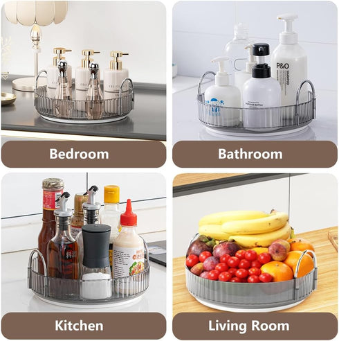 Rotating Makeup Organizer for Vanity, Spinning Cosmetics Storage for Bathroom Countertop, Skincare Holder Rack for Facial Cream, Perfume, Lotion, ...