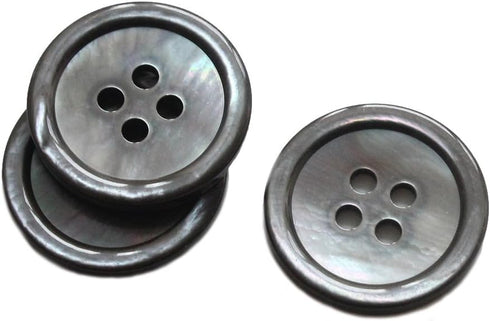 22 Pieces Genuine Smoke Mother of Pearl Blazer Buttons Suit Buttons Set 20mm 15mm Natural Grey MOP Buttons Bulk for Men (Smoke MOP)...