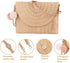 Handwoven Round Straw Shoulder Bag Crossbody Bag Girls Summer Beach Straw Bag Envelope Wallet for Womens...