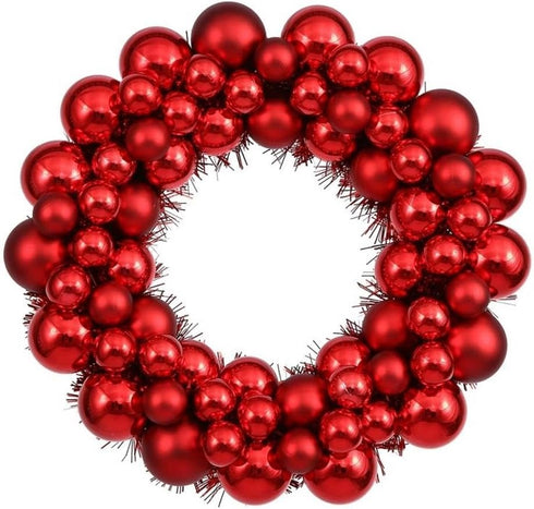 Vickerman 12" Red Colored Ball Wreath...