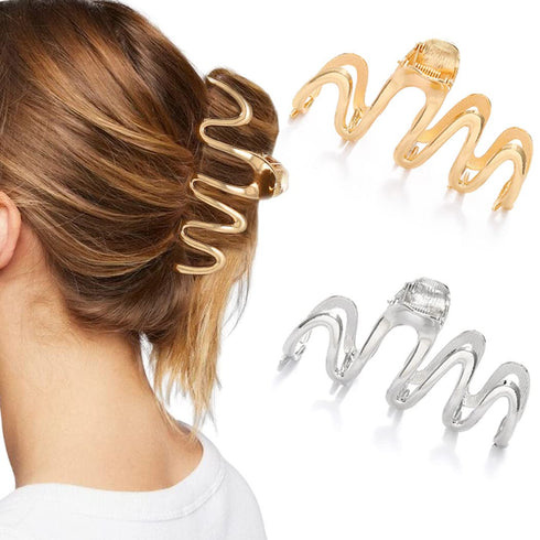Hair Claw Clips Large Claw Clips Metal Hair Clips Nonslip Strong Hold Hair Jaw Clips Hair Accessories for Women and Girls(Pack of 2)...