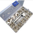 APRUNM 100 Pieces of Stainless Steel snap Set 15 Pieces of mm snap Button snap Cap with Pliers and 3 Pieces of Tools for Canvas Bag Leather DIY Cr...