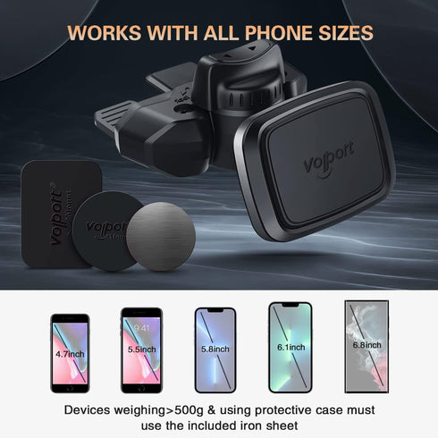 volport CD Slot Magnetic Phone Car Mount, Universal 360 Magnet CD Player Mount Cell Phone Holder for Any Cell Phone, Mini Tablets, GPS, iPhone 14 ...