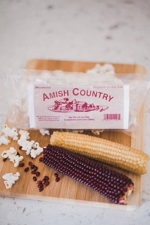 Amish Country Popcorn | Old Fashioned Microwave Popcorn | Non-GMO, Gluten Free, Microwaveable and Kosher (White & Red Corn on the Cob, 2 Pack)...