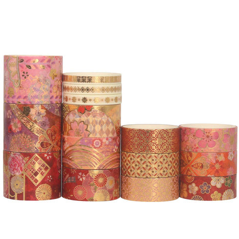 YUBBAEX Splendid Gold Washi Tape Set Embroidery Pattern Foil Decorative Tapes for Arts, DIY Crafts, Journal Supplies, Planners, Scrapbook, Gift Wr...