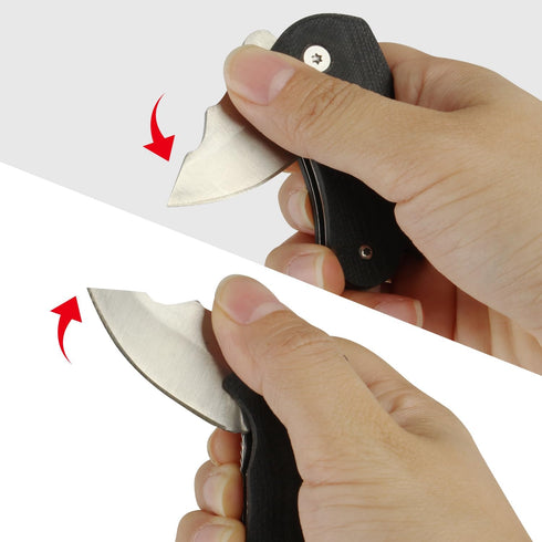 Small Folding Pocket Knife, G10 Handle Small EDC Knife, 1.8 Inch Blade Mini Keychain Knife with Bottle Opener, Perfect EDC Tool for Women Teens Me...