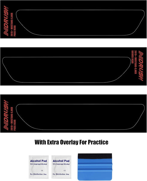 NDRUSH Blackout Side Marker Lights Vinyl Tint Film Precut Overlay Rear Sidemarker Wrap Cover Compatible with Ford Mustang 2015 2016 2017 2018 2019...