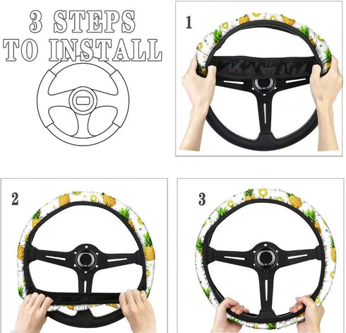 Aztec Ethnic Stripes Steering Wheel Cover Automotive Steering Car Covers Universal 15 Inch Car Accessories Women Girls Gift...