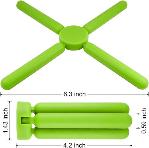 SourceTon 6 Pack Non-Slip Foldable Silicone Trivets in Cute Colors, Silicone Pot Holder, Hot Pad, Pot Holder, Free Bonus Spoon Rest/Balloon Whisk ...
