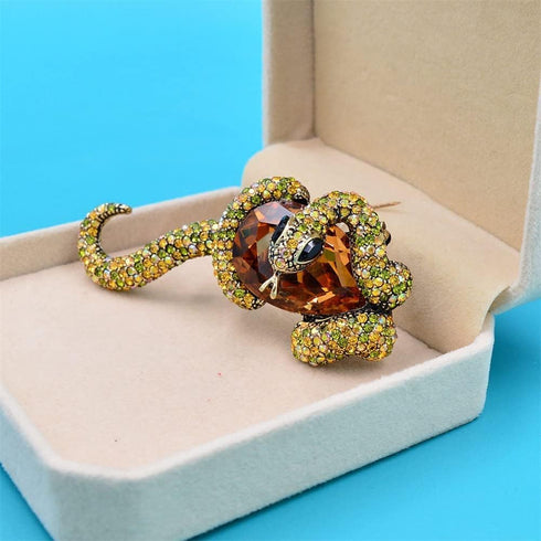 Animal Enamel Pins Large Snake and Stone Lapel Brooches Women And Men Unisex Fun Snake Brooches Badge Punk Couple Series Jewelry Coat Accessories ...