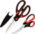 Kitchen Shears Set of 2, Heavy Duty Kitchen Scissors Seafood Scissors, Stainless Steel Sharp Food Cooking Scissors for Meat, Bones, Fish, Poultry,...