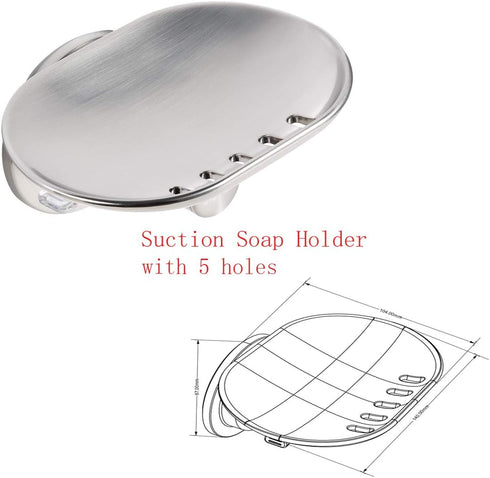 JiePai Suction Cup Soap Dish Elegant Suction Cup Soap Holder Wall Mounted Soap Holder for Bathroom Kitchen...