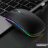 LED Wireless Mouse, Slim Silent Dual-Mode 2.4G+BT Rechargable 7-Color Mouse Portable Mobile Optical Office Mouse with USB Receiver, 3 Adjustable L...
