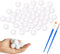 hesmartly 100 Pack 1 Inch Craft Foam Balls,White Polystyrene Smooth Round Balls and 2 Pieces Painting Brushes for DIY Projects Arts and Crafts Sup...