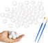 hesmartly 100 Pack 1 Inch Craft Foam Balls,White Polystyrene Smooth Round Balls and 2 Pieces Painting Brushes for DIY Projects Arts and Crafts Sup...