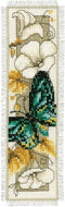 Vervaco Green Butterfly on Flowers Bookmark Cross Stitch Kit...
