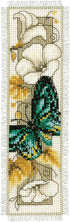 Vervaco Green Butterfly on Flowers Bookmark Cross Stitch Kit...