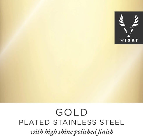 Viski Japanese Style Double Jigger for Cocktails, Bar Kit Essential, 1oz and 2oz with Interior Measurements, Gold...