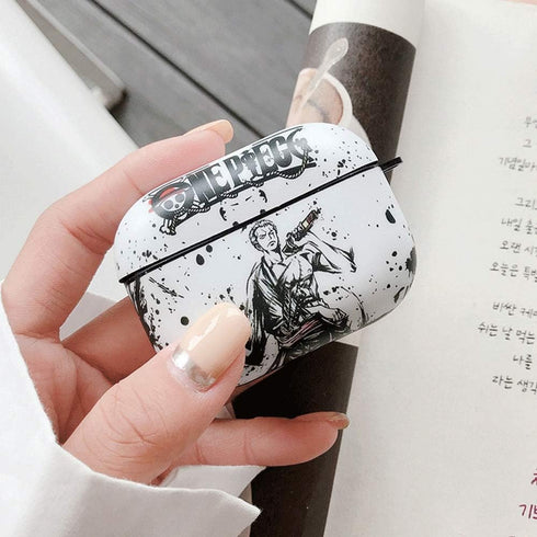 BONICI Protective Case for AirPods Pro, Creative Anime Hero Theme Chinese Landscape Painting Style White Black Soft Silicone TPU Rubber Cover Earb...