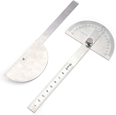 Nortools 0-180° Round Head Protractor - Angle Finder Craftsman Ruler Machinist Tool (Stainless Steel)...