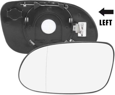 X AUTOHAUX Car Rearview Mirror Glass Replacement W/Backing Plate Heated Left Side Driver Side for Mercedes-Benz CLK320 CLK430...