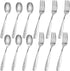 HANSGO 12PCS Children Safe Forks and Spoons, Silverware for Kids Cutlery Set Toddler Utensils Stainless Steel Tableware with Bunny and Puppy Motif...