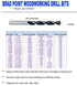 Brad Point Woodworking Drill Bit 5/16 in.Spur Point Drill Hardwood Softwood-5Pcs...