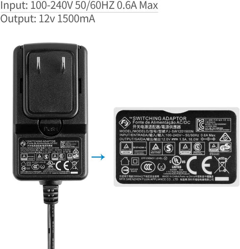 Feelworld DC 12V 1.5A Switching Power Supply Home Power Adapter for 100V - 240V AC 50/60Hz for Feelworld Monitor (Black)...