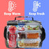 opux Insulated Lunch Bag for Men Women, Leakproof Floral Grey Lunch Box for Work, Portable Soft Lunch Cooler Bag with Shoulder Strap, Adult Lunchb...