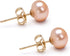 Freshwater Cultured Pearl Earrings Stud AA Graded 6-10mm Pink Stud Earrings for Women with 925 Sterling Silver Settings and Jewelry Gift Box - Ori...