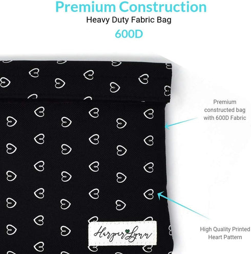 HarperLynn x Formline Smell Proof Bag (Heart Pattern - 7"x6") - Premium Odor Proof Travel Pouch with Mesh Divider - Eliminate Scents w/this Discre...