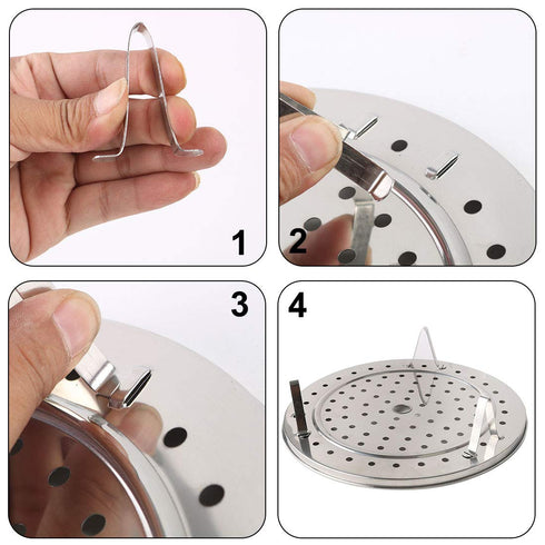 uxcell Stainless Steel Food Steaming Steamer Canning Rack Tray Stand Cookware 10 Inch...