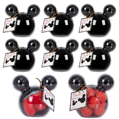 fozi cozi, 8 Pack Mickey Themed Mouse Party Favors for Kids 4-8 - Mouse Birthday Party Supplies, Candy Box Bags, Ice Cream Containers Bowls, Black...
