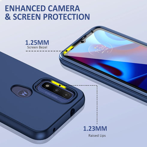 PUJUE for Motorola Moto-G Pure Phone Case: G Play 2023 | G Power 2022 Silicone Matte Case 360 Full Protection - Rugged Bumper Sturdy Shockproof Pr...