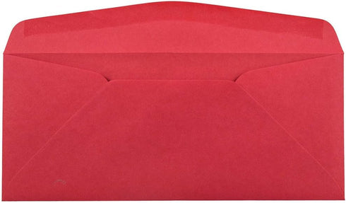 JAM PAPER #10 Business Colored Recycled Window Envelopes - 4 1/8 x 9 1/2 - Red Recycled - 50/Pack...