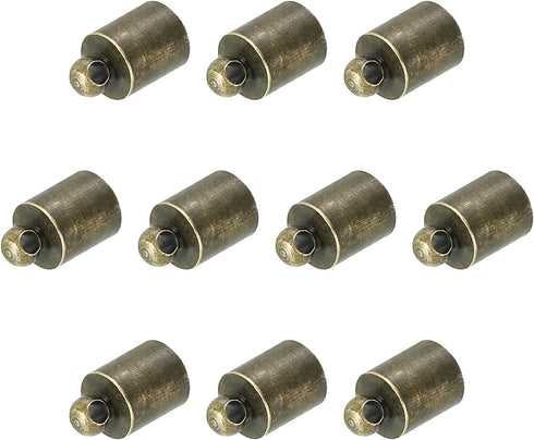PATIKIL 25Pcs Cord End Caps, 5.6mm End Cap Barrel Beads Kumihimo End Caps Brass for Leather Cord, Tassels, Jewelry Making 10mm Length Bronze...
