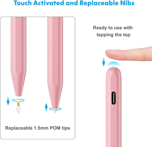 Stylus Pen for iPad with Palm Rejection Compatible with iPad Air 11/13 M2, iPad Pro 11/13 M4, iPad 10-6th Gen, iPad Air 5-3, iPad Pro 11/12.9, iPa...