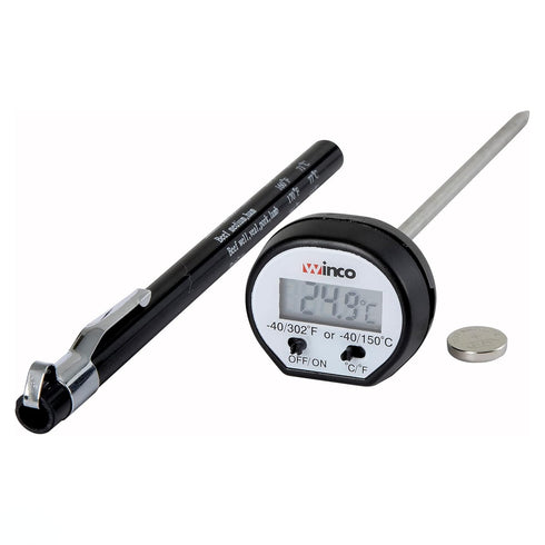 Winco 1-1/4-Inch Dial Digital Thermometer with 4-3/4-Inch Probe...