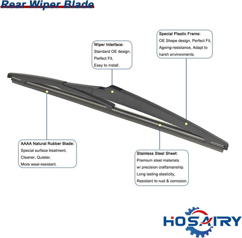 Rear Wiper Arm Blade Set for Toyota Yaris 2007-2014, for Scion XB 2008-2015 Rear Windshield Wiper Arm Blade Assembly 85242-12110 85241-12130...