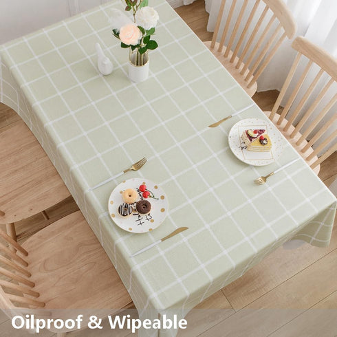 TruDelve Heavy Duty Vinyl Tablecloth Sage Green Plastic Table Cloth Spring Square Tablecloths Waterproof Outdoor Picnic Tables Cover (54'' x 54'',...