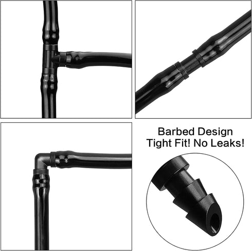 Drip Irrigation Fittings Kit for 1/4" Tubing, 130 Pieces Drip Line Connectors for Drip Systems - 60 Couplings, 40 Tees, 20 Elbows, 10 End Plugs - ...