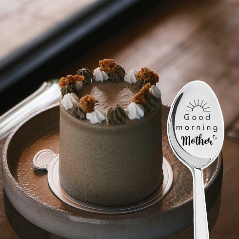 Good Morning Mother Spoon for Mom Mothers Day Gifts for Mama Mommy from Daughter Son to Mummy Birthday Christmas Gifts for Mom Spoons Gifts for St...