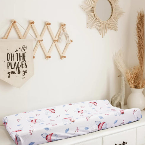 Changing Pad Cover Set, 2 Pack Diaper Changing Table Cover Sheets Ultra Stretchy Snug Fitted Sheets for Baby Boys Girls (Polar)...