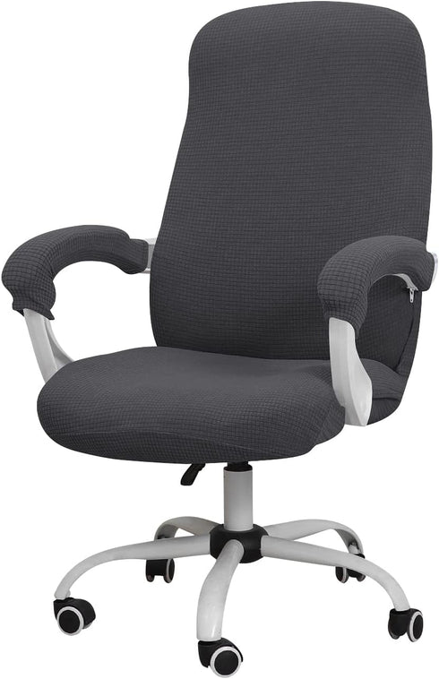 FORCHEER Office Chair Cover Water Repellent Jacquard Armrest Swivel Chair Slipcovers Removable Stretch Universal Computer Chair Cover M with Chair...